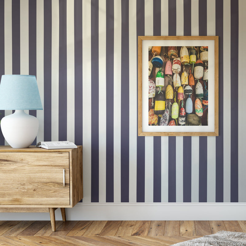 Custom Coloured Thick Stripe Wallpaper - Choose Your Own Colour I Heart Wall Art Australia 