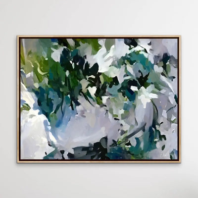 Dappled Lights In the Rainforest- Green and Blue Abstract Artwork Canvas Print by Edie Fogarty - I Heart Wall Art
