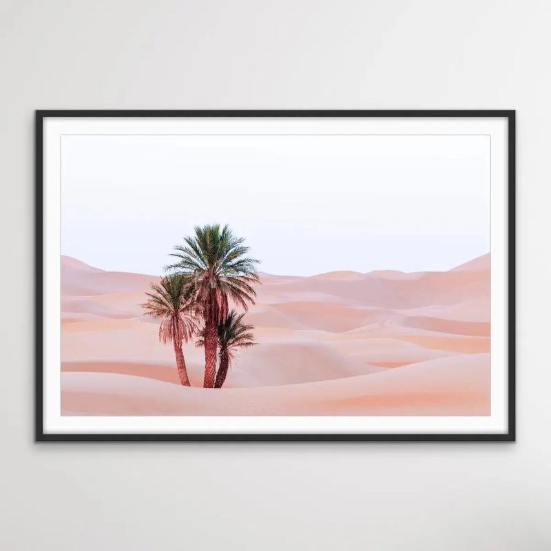 Desert Palm- Boho Pastel Morocco Photographic Desert Landscape Print - I Heart Wall Art