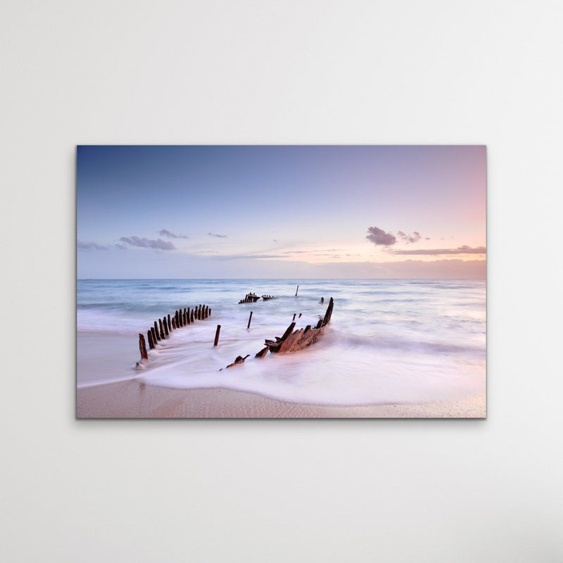 Dicky Beach - Sunshine Coast Queensland Shipwreck Photographic Canvas Art Print - I Heart Wall Art