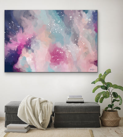Dreamtime - Colourful Abstract Pink Blue Artwork Canvas Print - I Heart Wall Art