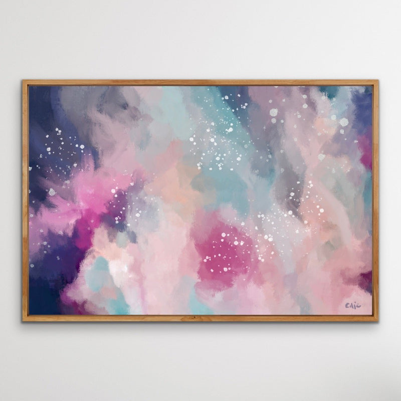 Dreamtime - Colourful Abstract Pink Blue Artwork Canvas Print - I Heart Wall Art