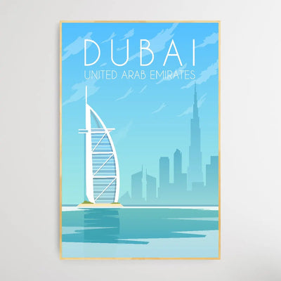 Dubai - Vintage Style Travel Print - I Heart Wall Art