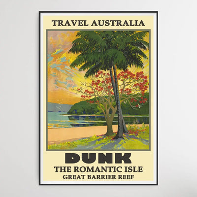 Dunk Island Vintage Travel Poster - I Heart Wall Art