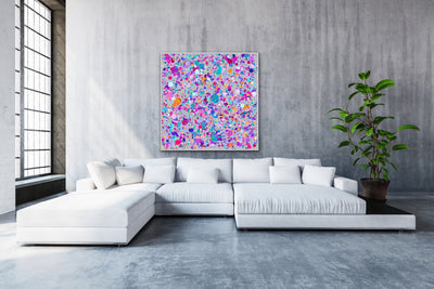 Edie Fogarty - Confetti in Gray Colourful Abstract Original Artwork Print - I Heart Wall Art