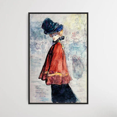 Elegant in red cape (1890-1900) by Henry Somm - I Heart Wall Art