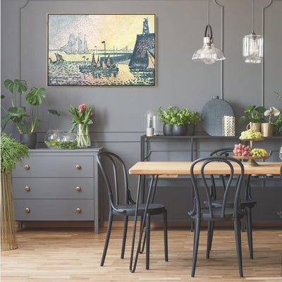 Evening, The Jetty at Vlissingen by  Paul Signac - Stretched Canvas Print or Framed Fine Art Print - Artwork I Heart Wall Art Australia 