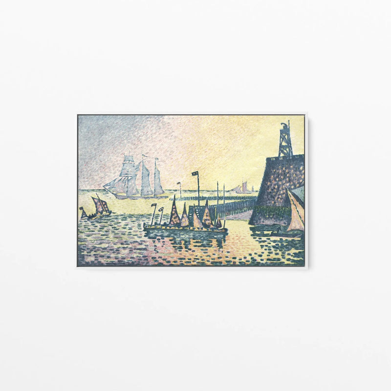 Evening, The Jetty at Vlissingen by  Paul Signac - Stretched Canvas Print or Framed Fine Art Print - Artwork I Heart Wall Art Australia 