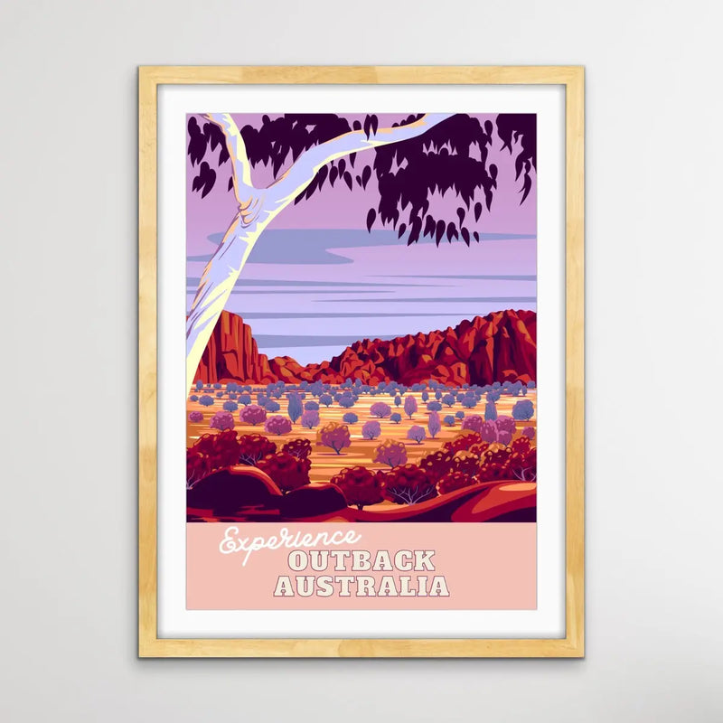 Experience Outback Australia - Vintage-Style Travel Poster I Heart Wall Art Australia 