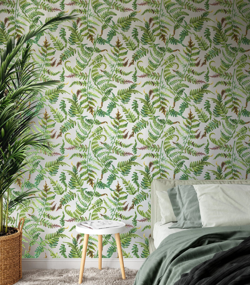 Falling Fern - Australian Native Watercolour Easy Wallpaper I Heart Wall Art Australia 