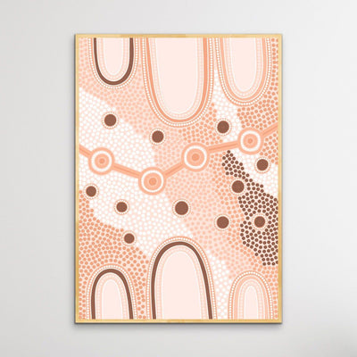 Female Journey- Earth - Aboriginal Art Print By Leah Cummins - I Heart Wall Art