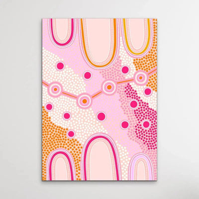 Female Journey- Pink - Aboriginal Art Print By Leah Cummins - I Heart Wall Art