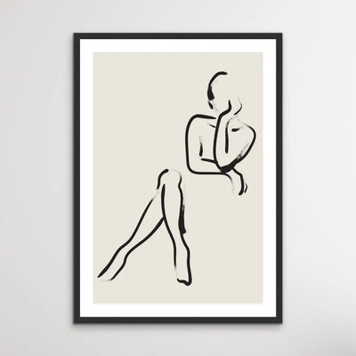 Female Silhouette -  Minimalist Black and White Nude Silhouette Classic Art Print - I Heart Wall Art