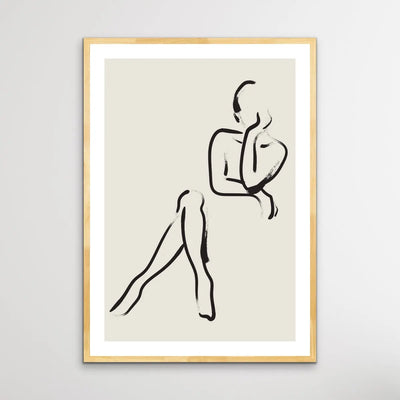 Female Silhouette -  Minimalist Black and White Nude Silhouette Classic Art Print - I Heart Wall Art
