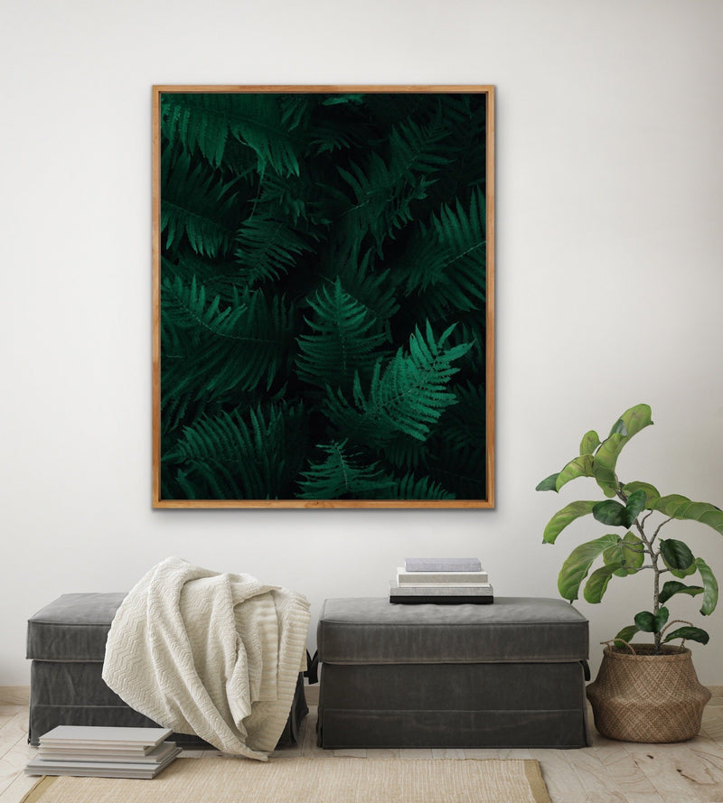 Ferny Fingers - Green Plant Fern Foliage Nature Art Print Canvas Wall Art - I Heart Wall Art
