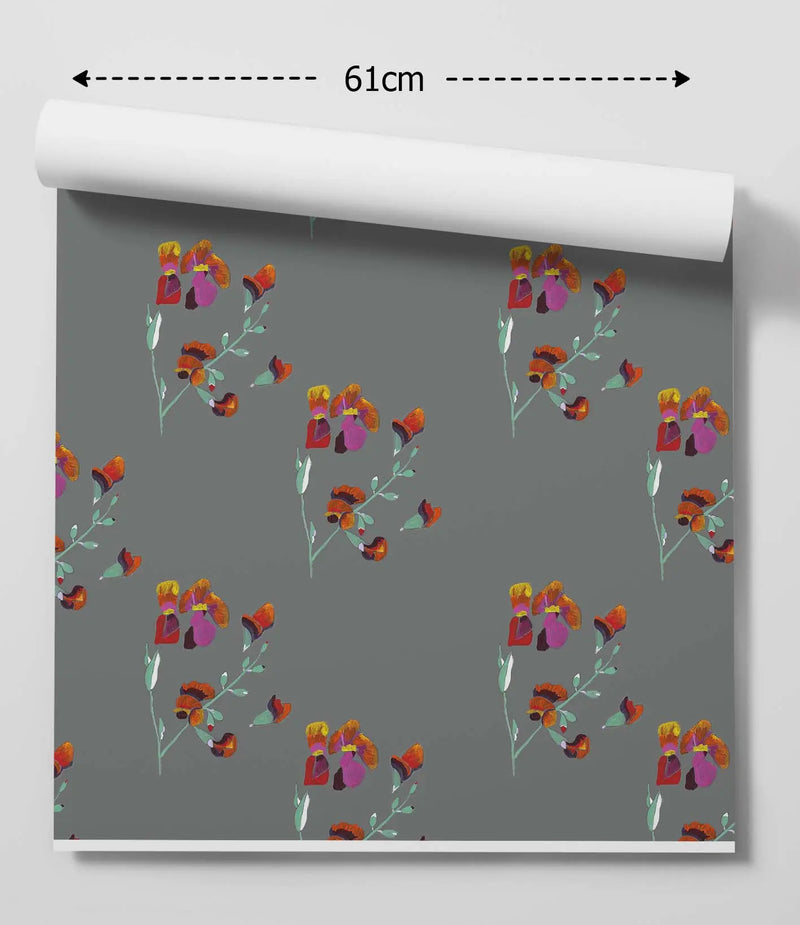 Flame Pea by Lucy Hawkins - Peel and Stick Removable Wallpaper I Heart Wall Art Australia 