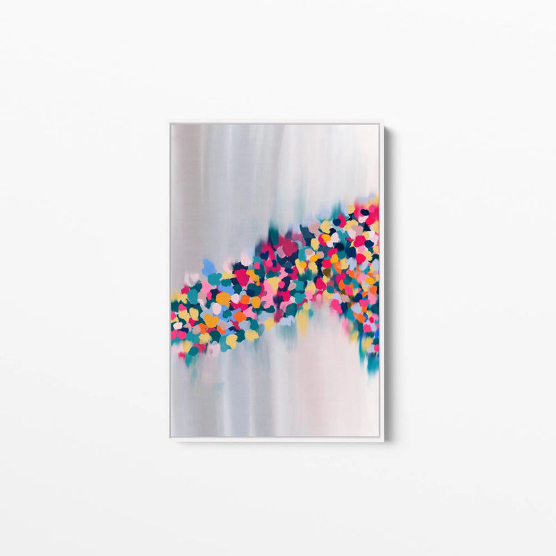 Flower Field - Abstract Floral Art Print Stretched Canvas Wall Art - I Heart Wall Art