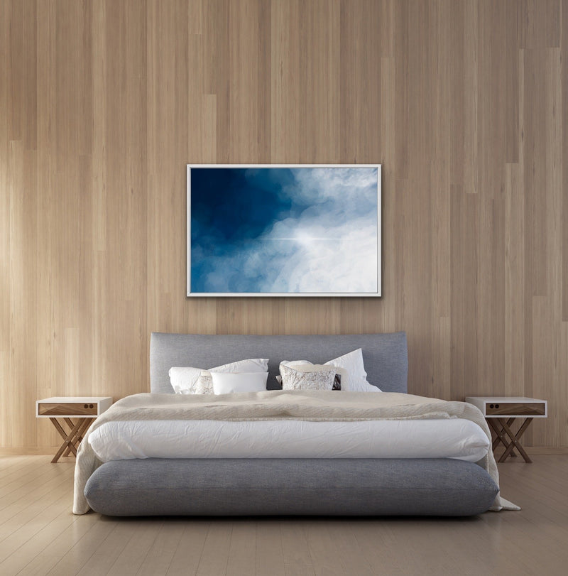 Follow The Light - Blue Cloud Abstract Wall Art Print on Canvas - I Heart Wall Art