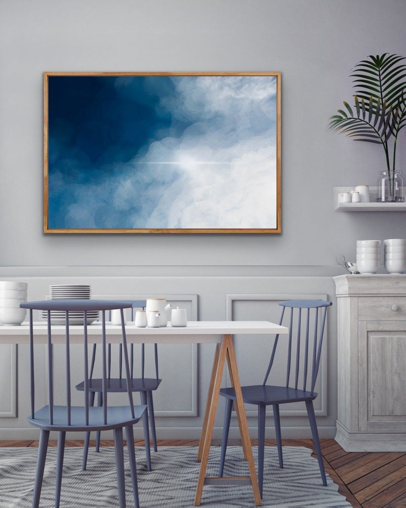 Follow The Light - Blue Cloud Abstract Wall Art Print on Canvas - I Heart Wall Art