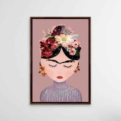 Frida (Pastel Version) - Colourful Frida Kahlo Illustration by TreeChild Available as a Canvas or Paper Print I Heart Wall Art Australia 