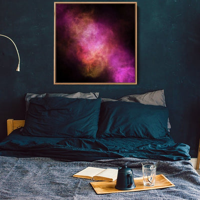 Galaxy -  Space Pink and Black Stretched Canvas Wall Art - I Heart Wall Art