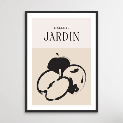 Galerie Jardin -  Minimalist Black and White Apple Line Drawing Classic Art Print - I Heart Wall Art