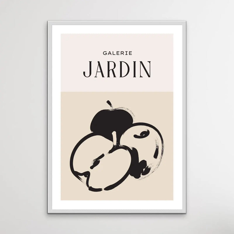 Galerie Jardin -  Minimalist Black and White Apple Line Drawing Classic Art Print - I Heart Wall Art