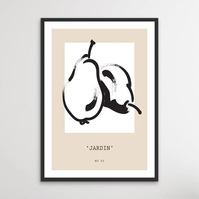 Galerie Jardin Number Two -  Minimalist Black and White Pear Line Drawing Classic Art Print - I Heart Wall Art