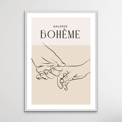 Gallerie Boheme Childs Hand -  Minimalist Black and White Holding Hands Classic Art Print - I Heart Wall Art