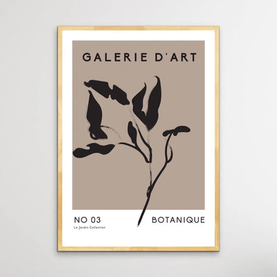 Gallerie Botanique Geometric Print -  Minimalist Black and White Floral Classic Art Print - I Heart Wall Art