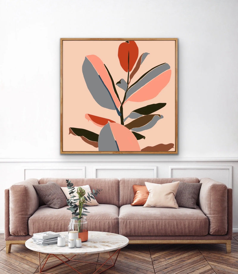 Gentle Days - Contemporary Block Plant Fiddle Lead Abstract Wall Art Print I Heart Wall Art Australia 