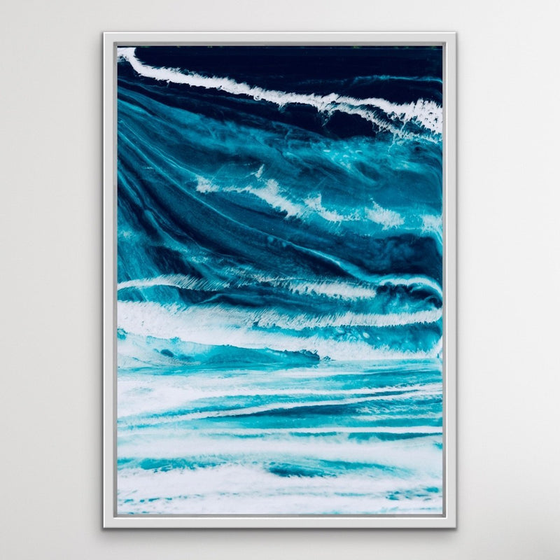 Glacier - Blue and White Ice Sheet Photographic Art Print Canvas Art - I Heart Wall Art