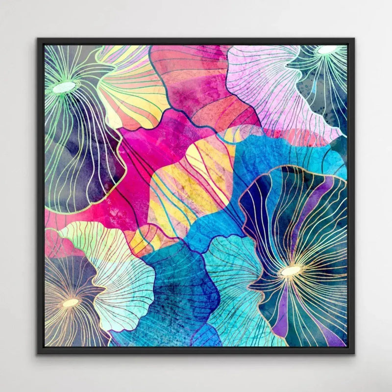 Glee- Pink and Blue Abstract Canvas Wall Art Print - I Heart Wall Art
