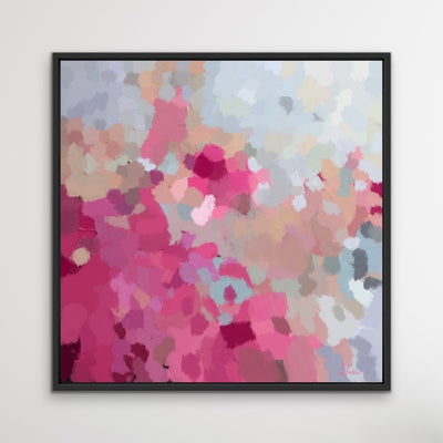 Go Out And Play - Abstract Pink and Grey Landscape Canvas Art Print Wall Art - I Heart Wall Art