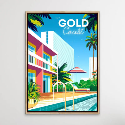 Gold Coast Resort - Vintage-Style Travel Poster - I Heart Wall Art