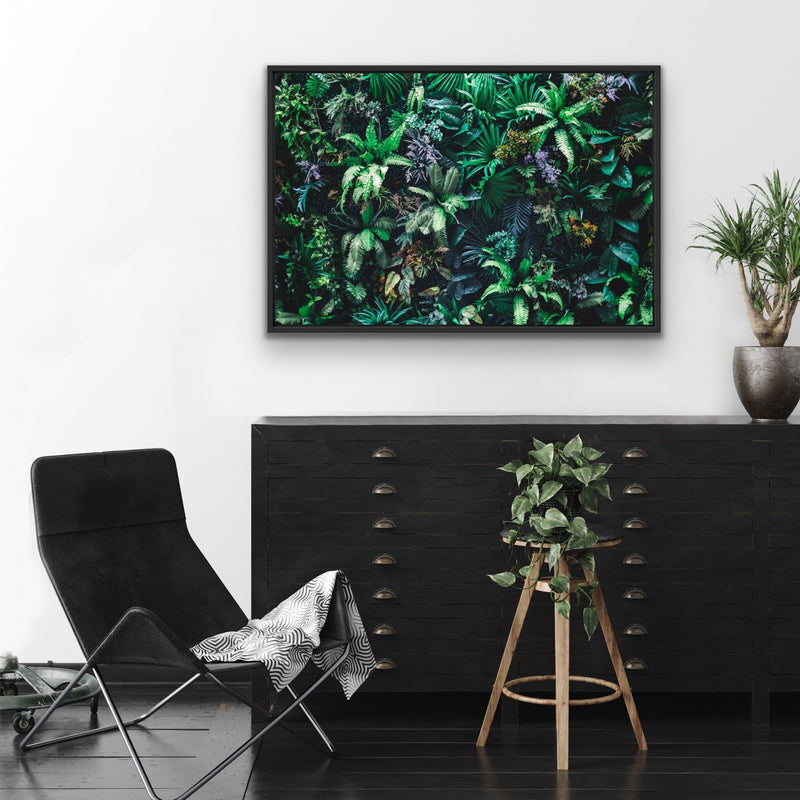 Green Wall - Botanical Nature Stretched Canvas Wall Art Print - I Heart Wall Art