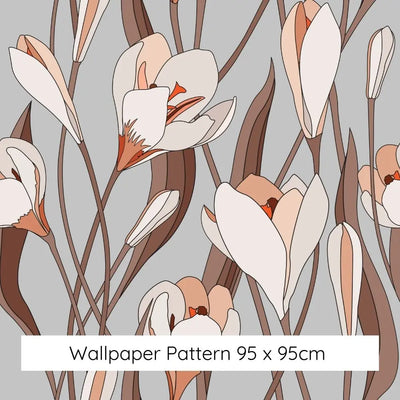 Grow Wild Wallpaper - Grey Floral Peel and Stick Removable Wallpaper I Heart Wall Art Australia 