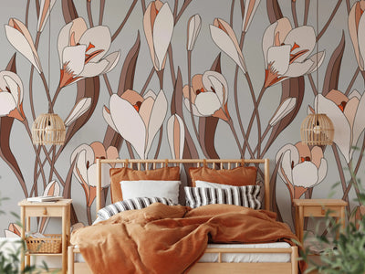 Grow Wild Wallpaper - Grey Floral Peel and Stick Removable Wallpaper I Heart Wall Art Australia