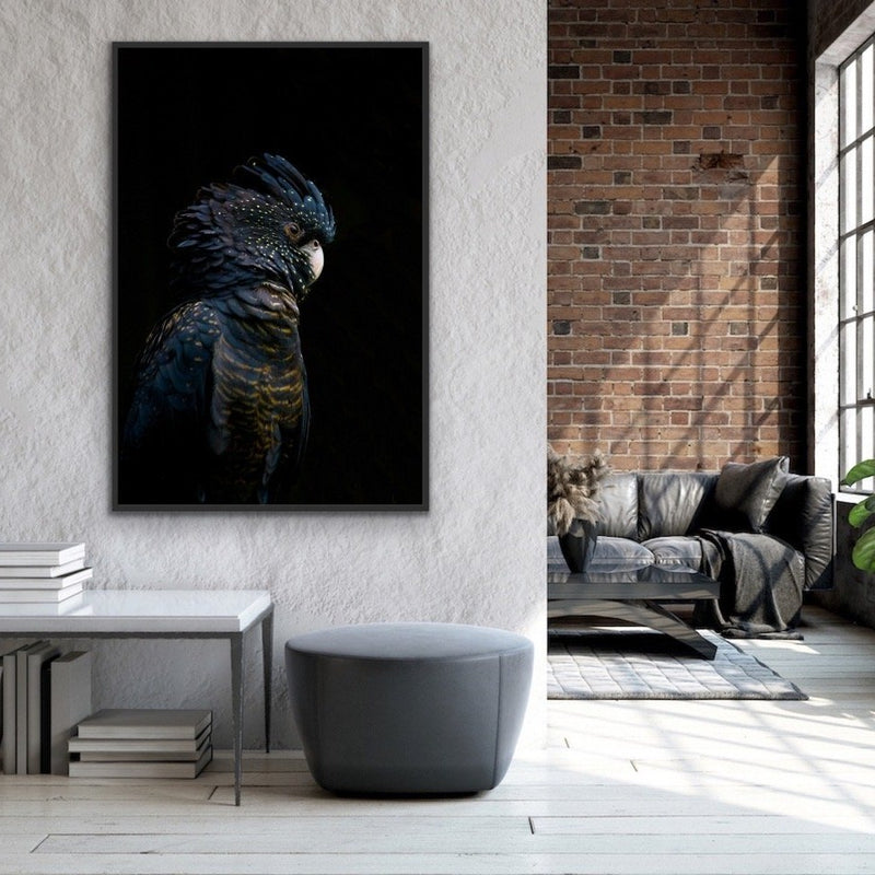 Guardian Black Cockatoo - Art Print Stretched Canvas Wall Art - I Heart Wall Art