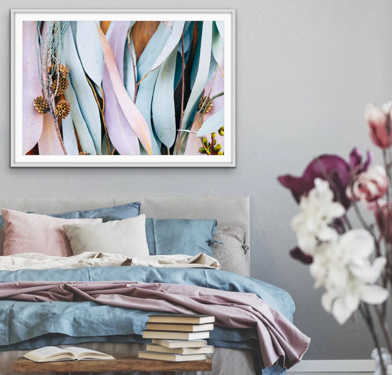 Gum Leaves -  Original Pastel Coloured Eucalyptus Gum Leaf Photographic Canvas or Art Print I Heart Wall Art Australia 