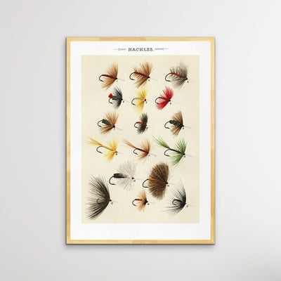 Hackles - Vintage Fly Fishing Poster - I Heart Wall Art