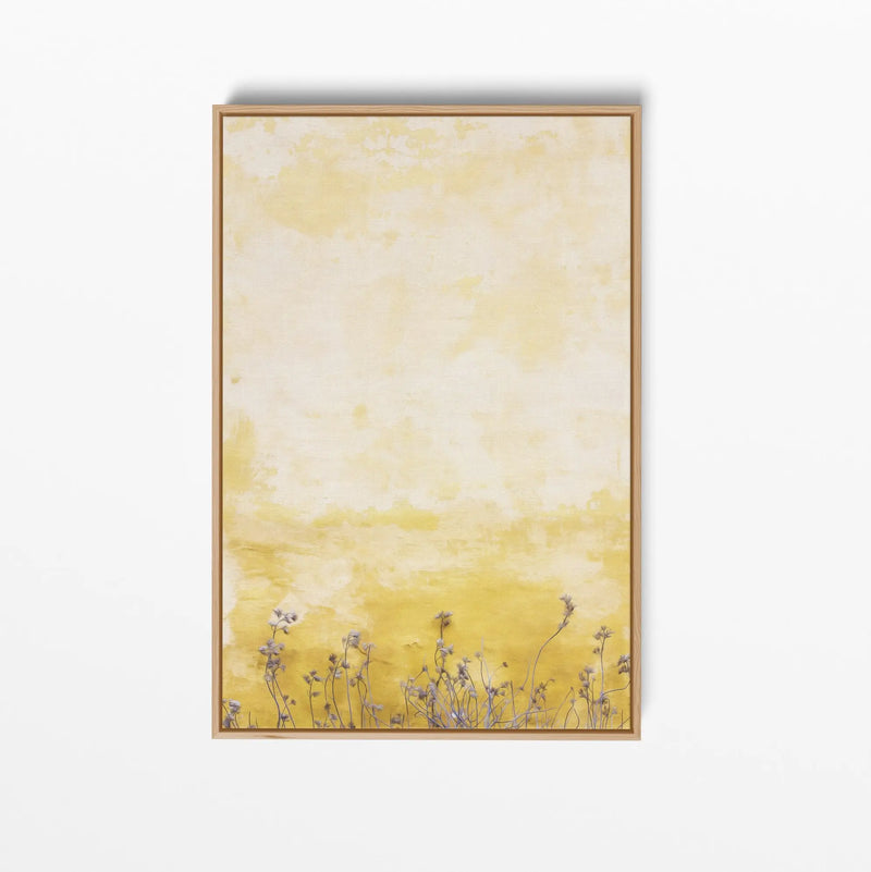 Halcyon Days - Floral Yellow Wall Art Print On Canvas Or Art Paper - I Heart Wall Art