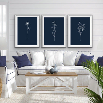 Hamptons Sweet Botanicals - Three Piece Print Set Triptych - I Heart Wall Art