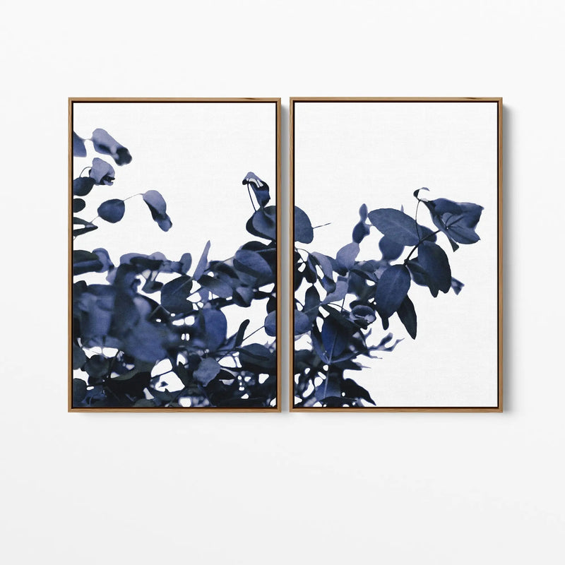 Hamptons ‘Ghostly Blue’ Eucalyptus Standard Two Piece Wall Art Print Diptych I Heart Wall Art Australia 