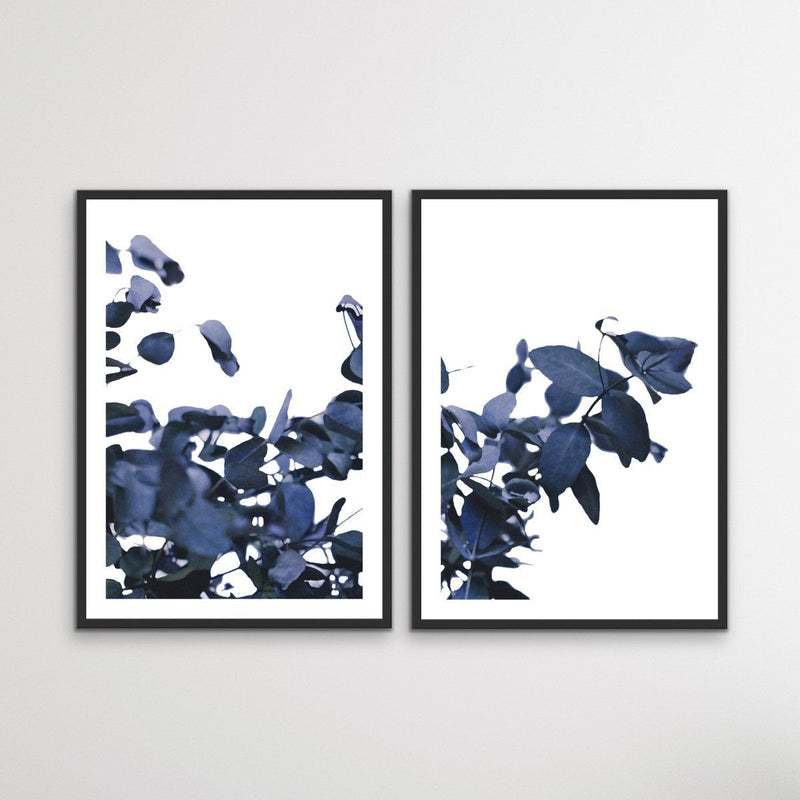 Hamptons ‘Ghostly Blue’ Eucalyptus Standard Two Piece Wall Art Print Diptych - I Heart Wall Art
