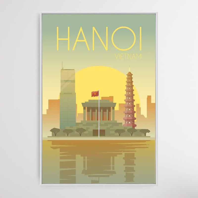 Hanoi - Vintage Style Travel Print - I Heart Wall Art
