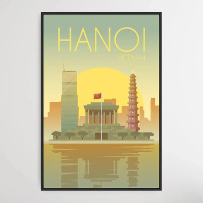 Hanoi - Vintage Style Travel Print - I Heart Wall Art