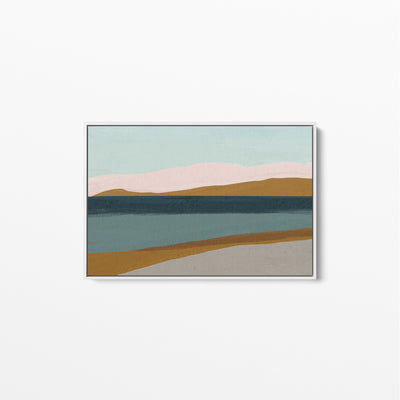 Headland - Ochre Pink Blue Boho Landscape Canvas or Art Print - I Heart Wall Art