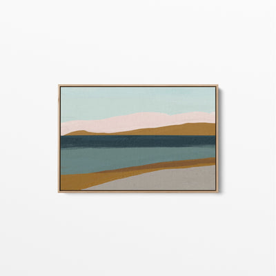 Headland - Ochre Pink Blue Boho Landscape Canvas or Art Print - I Heart Wall Art
