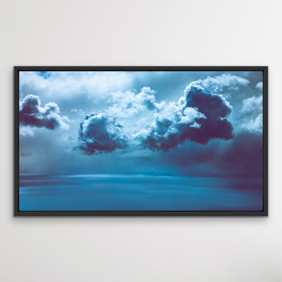 Heavy Clouds Blue Ocean Hamptons Coastal Sky Framed Canvas Print Wall Art Print - I Heart Wall Art